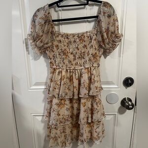 Floral Puff Sleeve Mini Dress